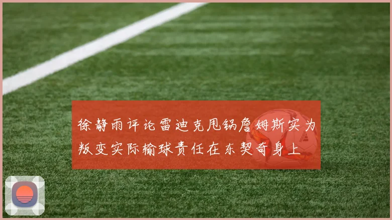徐静雨评论雷迪克甩锅詹姆斯实为叛变实际输球责任在东契奇身上
